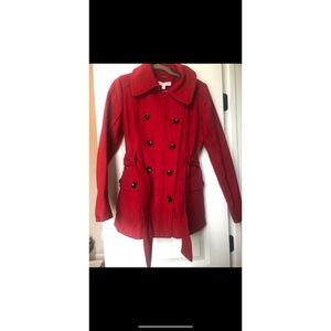 NEW YORK & COMPANY Red Peacoat size small